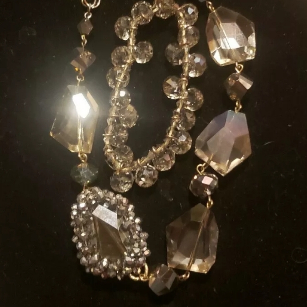 Chunky Crystal Necklace and Bracelet